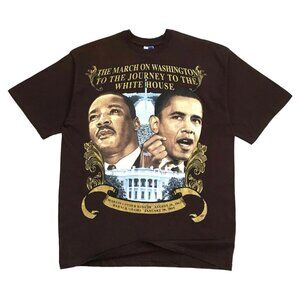 MARTIN LUTHER KING JR SHIRT 4XL BROWN MLK BARACK OBAMA AOP ALL OVER PRINT RAP